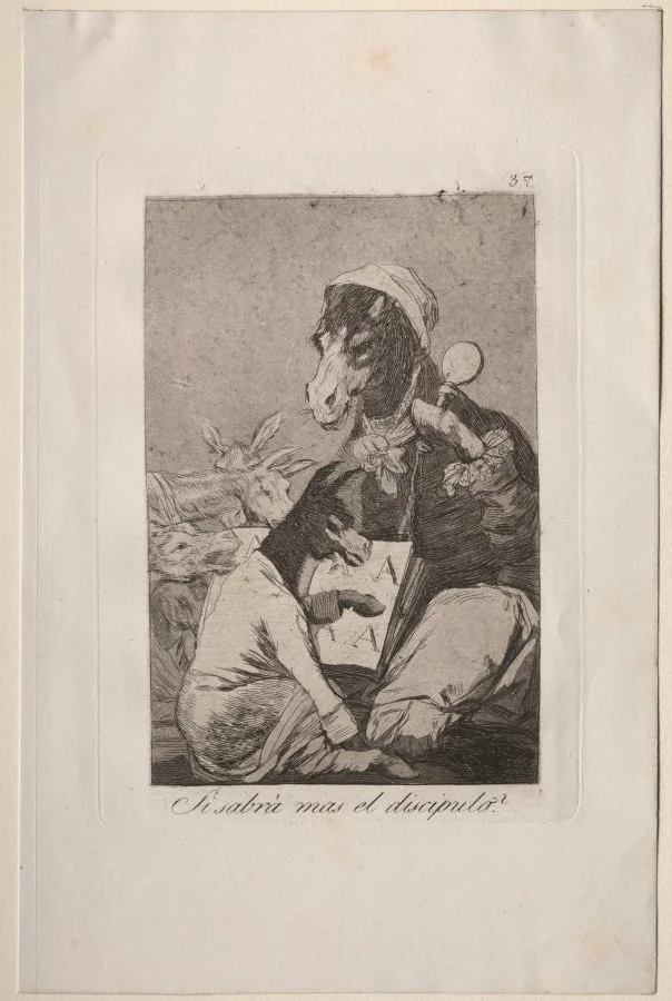 Might Not the Pupil Know More?, Plate 37, by Francisco Goya, 1799