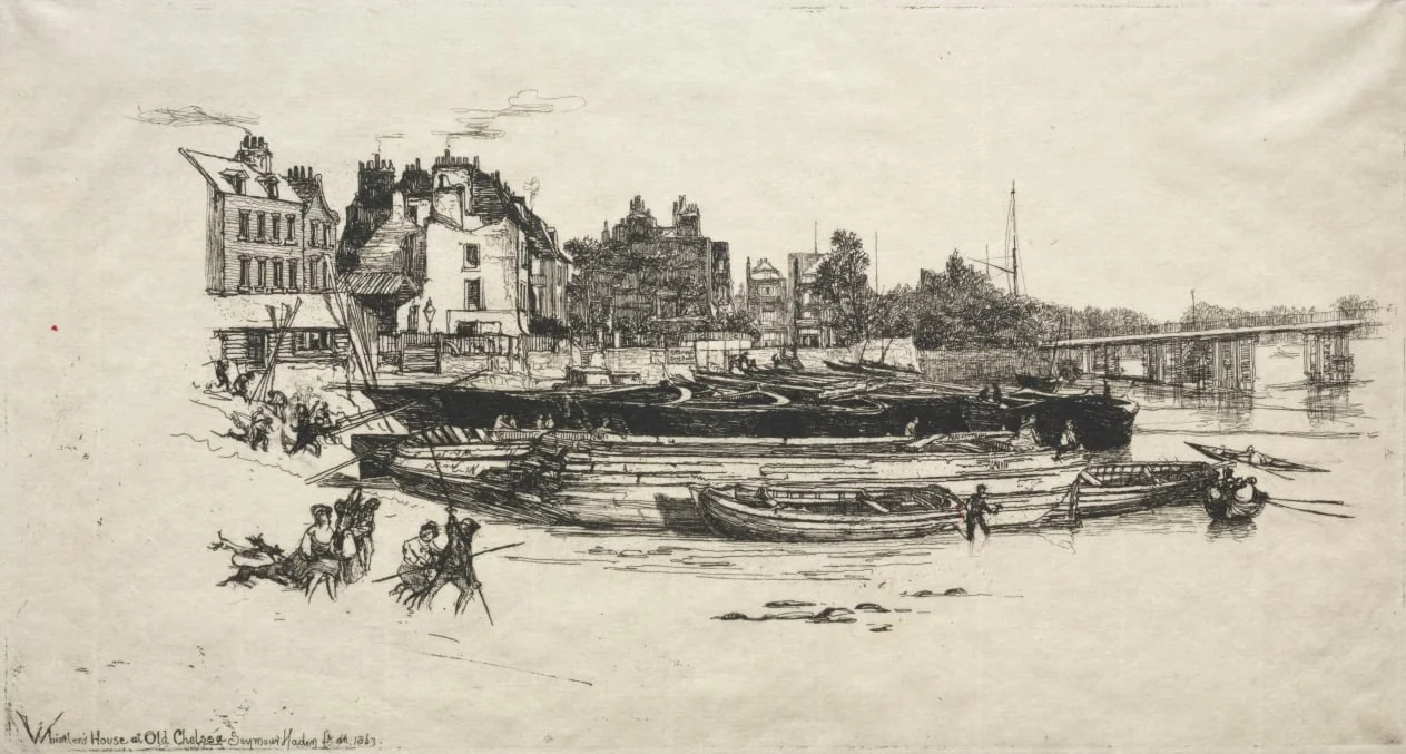 Whistler's House at Old Chelsea, by Francis Seymour Haden, 1863