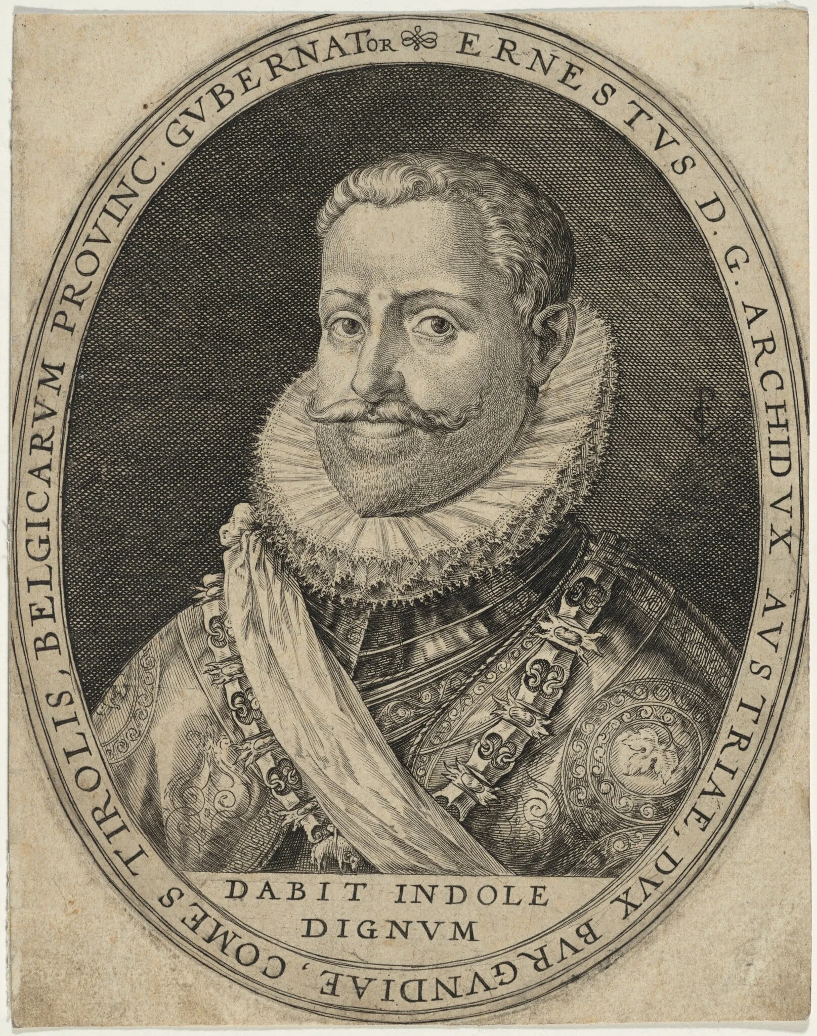 Ernest of Austria, Archduke, Governor of the Spanish Netherlands, by Crispijn van de Passe I, ink, 1601
