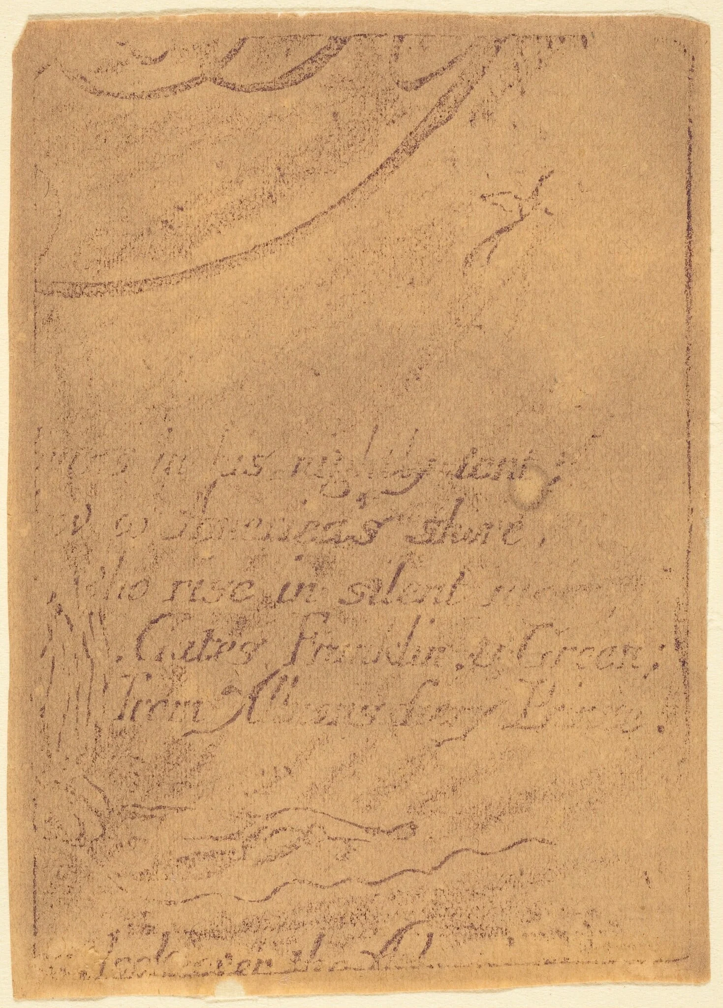 Restrike from fragment of cancelled plate for "A Prophecy", by William Blake, ink, 1793