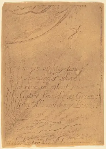 Restrike from fragment of cancelled plate for "A Prophecy"