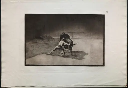 Bullfights:  The Famous Martincho Places the Banderillas Playing the Bull with the Movement of his Body
