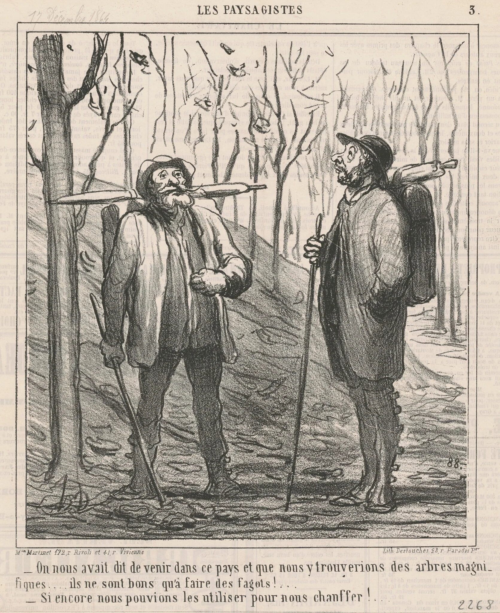 On nous avait dit de venir dans ce pays ..., by Honoré Daumier, ink, 1864