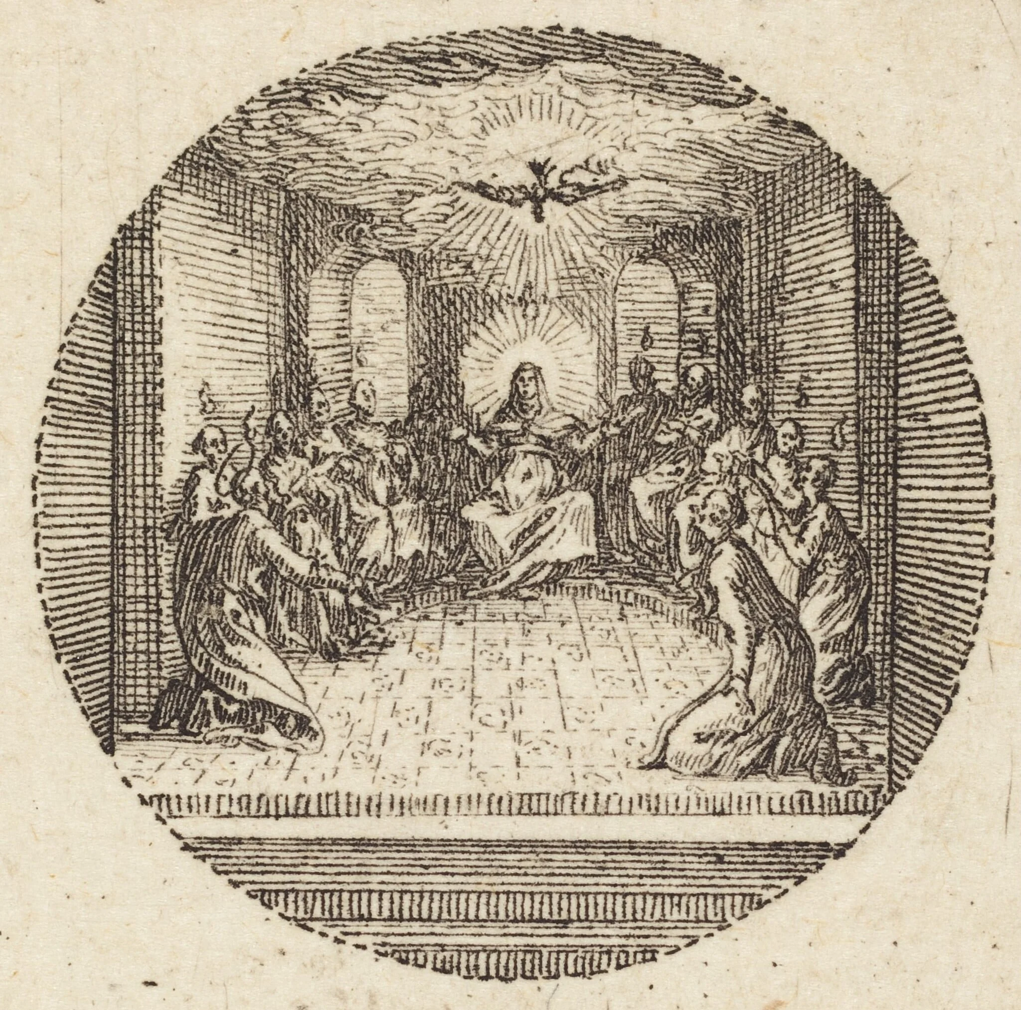 The Descent of the Holy Dove, by Jacques Callot, ink, 1631