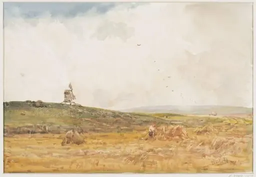 Landscape with Cornfield and Windmill
