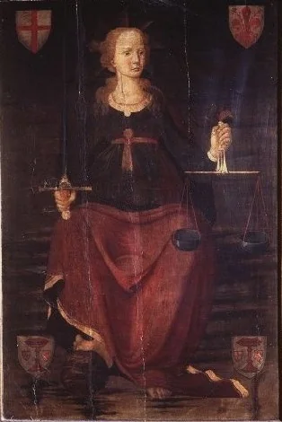 Justice, by Biagio d'Antonio, tempera, 1496