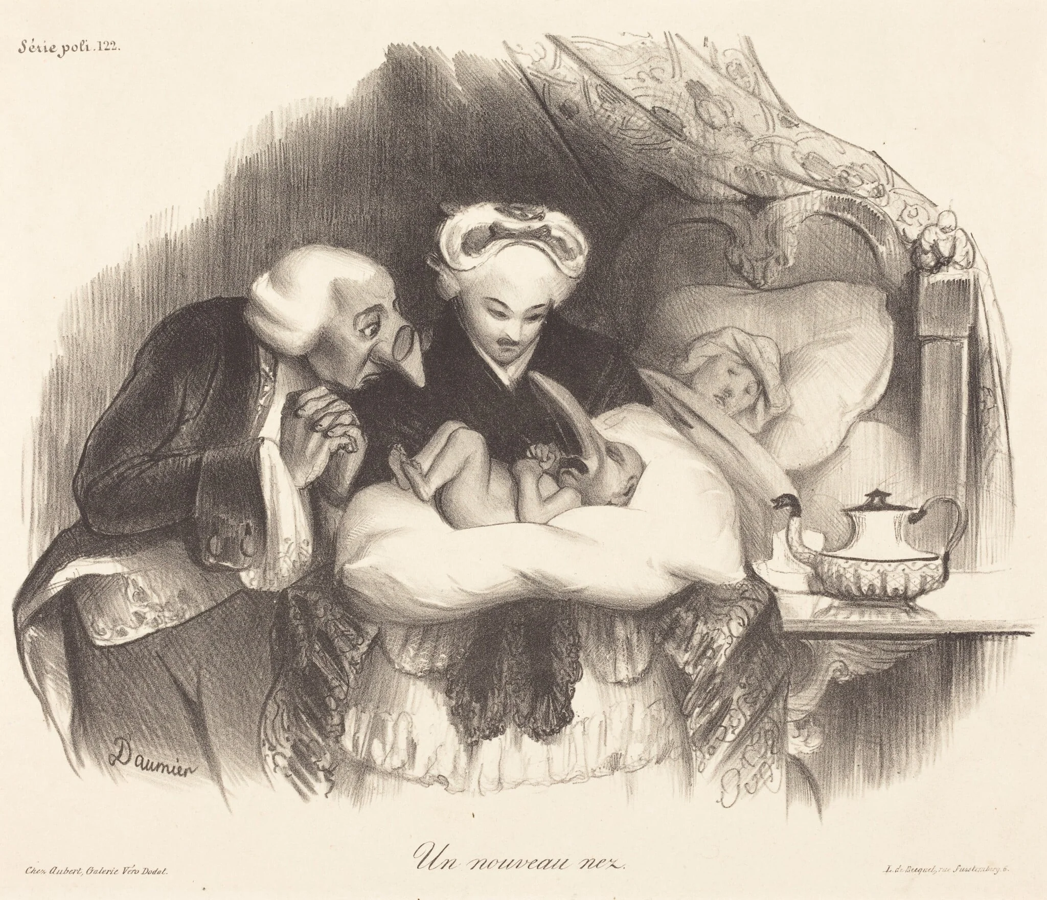 Un nouveau nez, by Honoré Daumier, ink, 1833