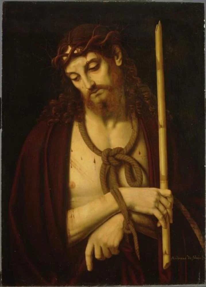 Christ Bound and Crowned with Thorns, by Andrea Solari, oil, 1504
