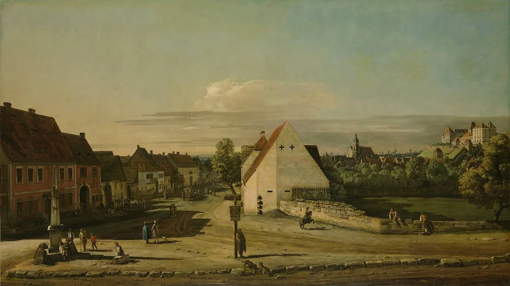 Die Breite Gasse in Pirna, by Bernardo Bellotto, oil, 1754