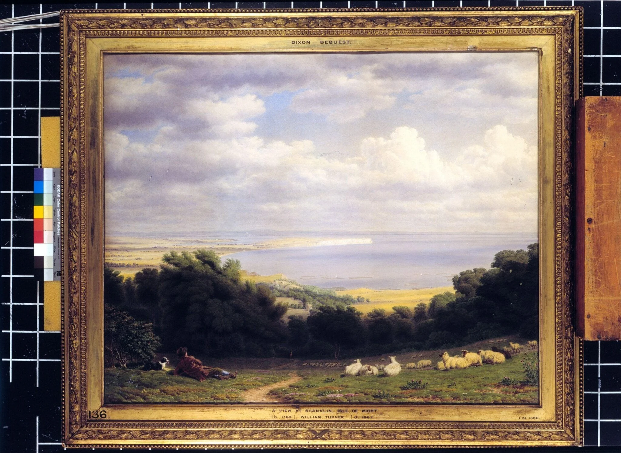 Shanklin, Isle of Wight.  A shepherd and his flock, by William Turner, watercolor, 1815