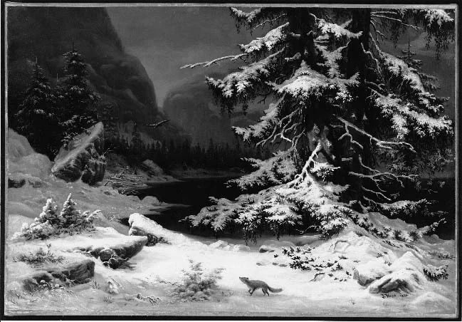 Winter in Norway (after Winter Landscape, copy after Georg Saal), by James Hope, oil, 1855