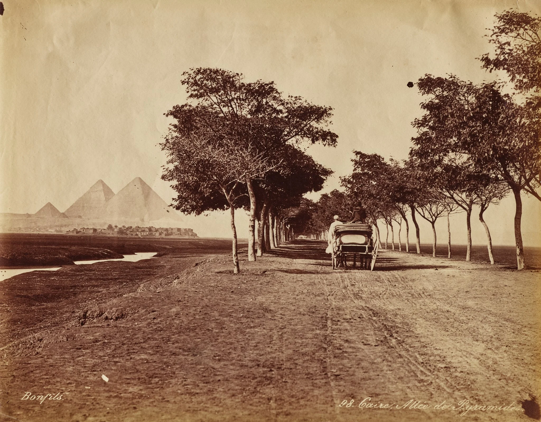 Caire. Allée de Pyramides, by Félix Bonfils, 1870
