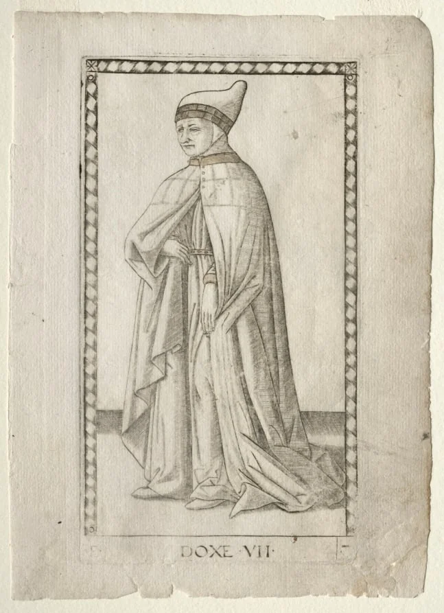The Doge (from the Tarocchi, series E: Conditions of Man, #7), by Master of the E-Series Tarocchi, 1467