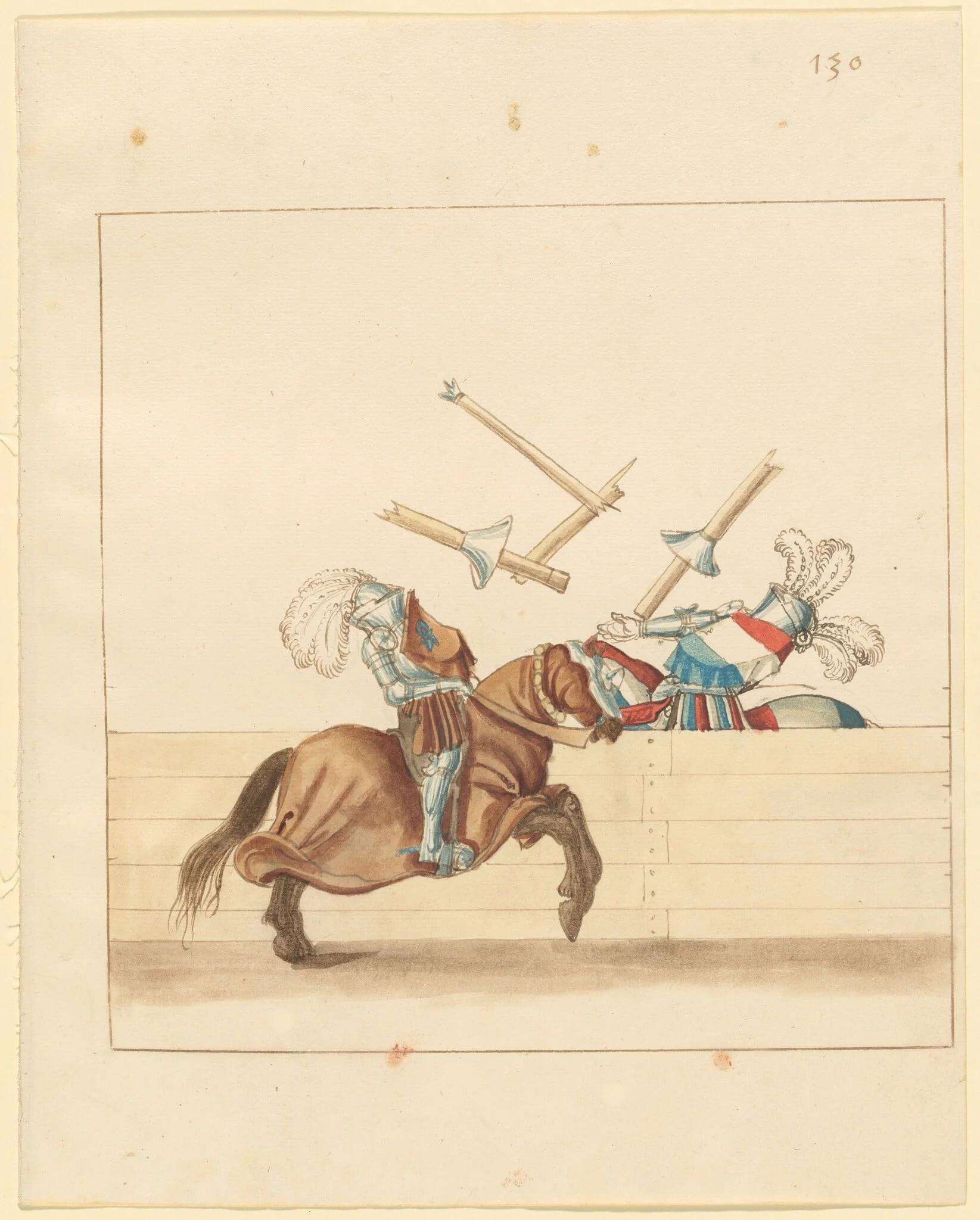 Italian Joust of Peace, by German 16th Century, ink, 1514