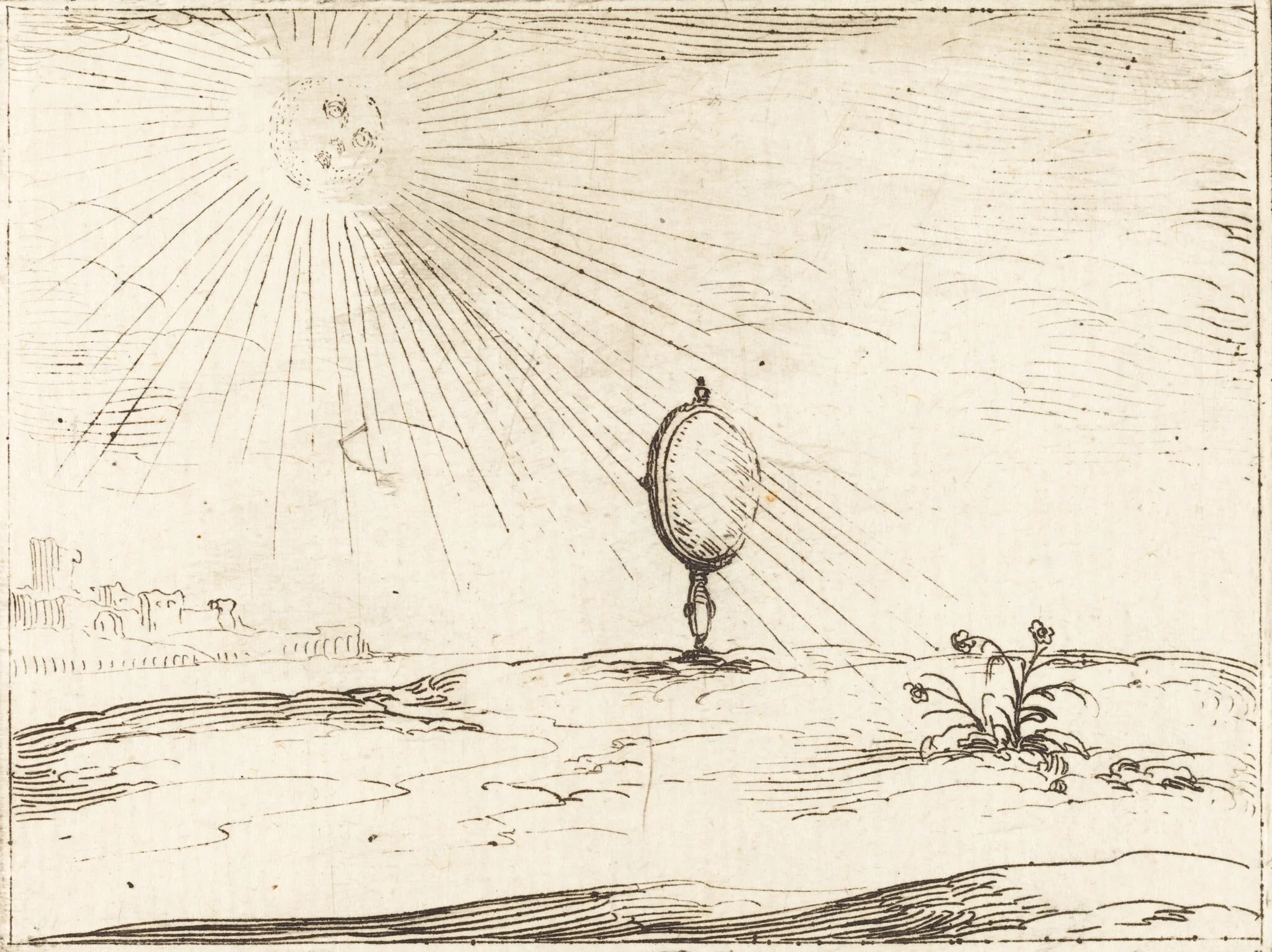 Rays of the Sun, by Jacques Callot, ink, 1628