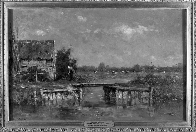 A Farm in Holland, by Willem Roelofs, oil, 1890