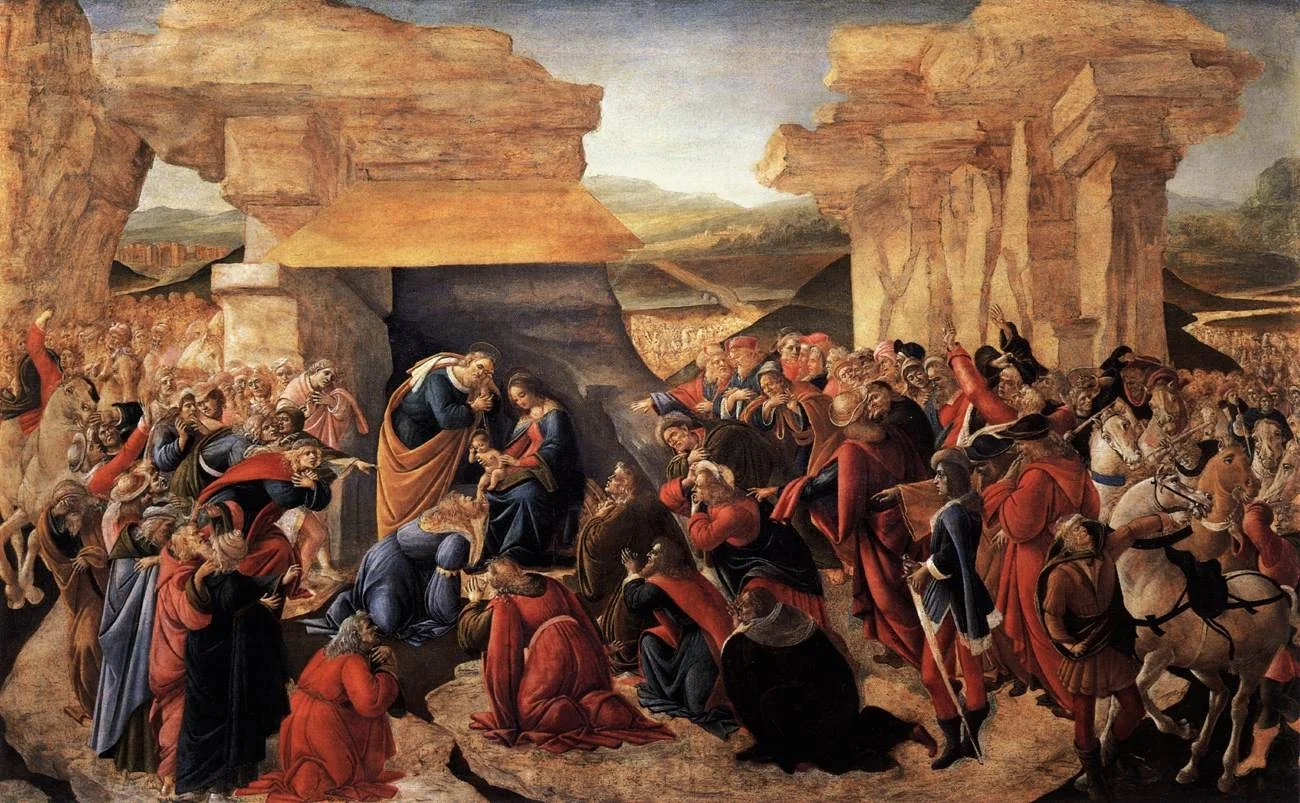 Adoration of the Magi, by Sandro Botticelli, tempera, 1500