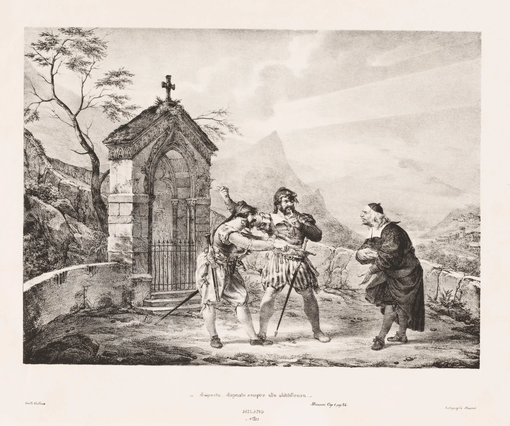 "...disposto...disposto sempre all'ubbidienza" (Always Ready to Obey), by Gallo Gallina, ink, 1829