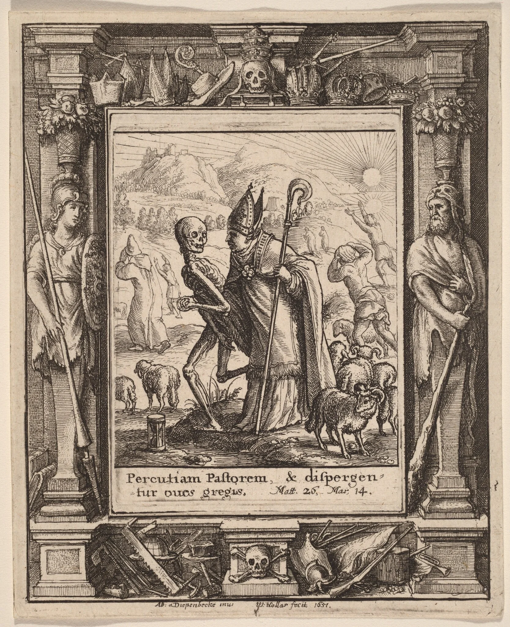 Bishop, by Wenceslaus Hollar, ink, 1651
