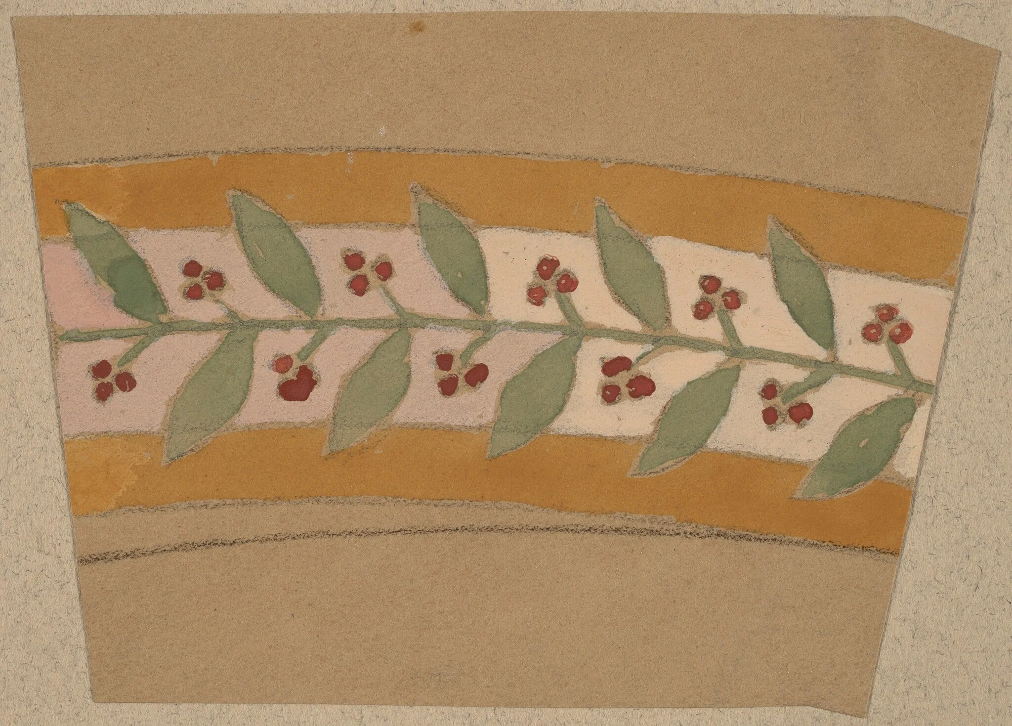 Study for a Border Design, by Charles Sprague Pearce, gouache, 1894