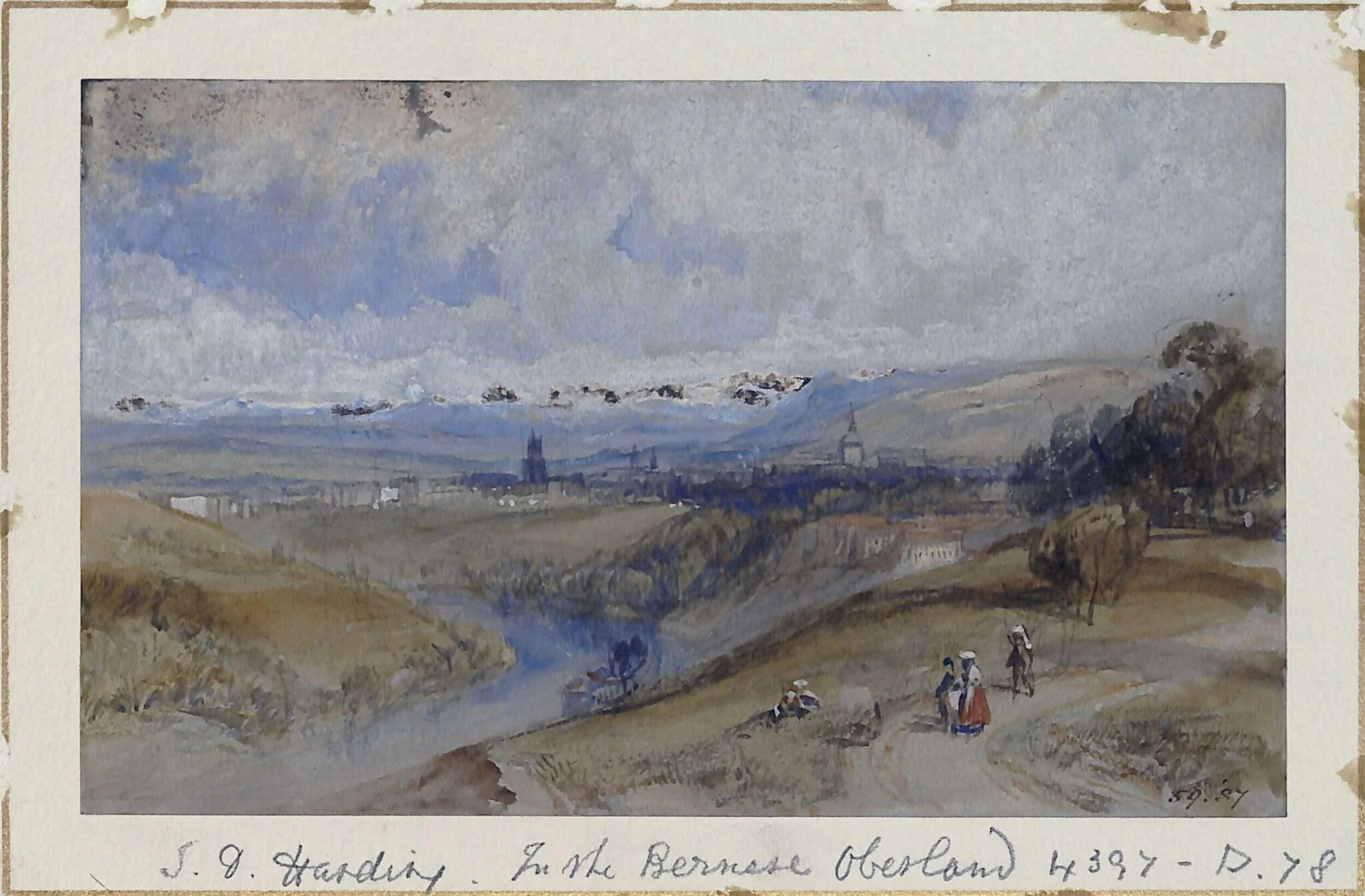 View in the Bernese Oberland, by Duffield, watercolor, 1820