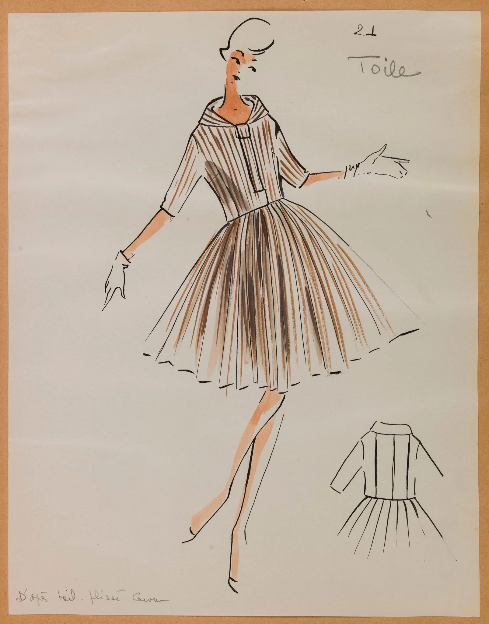 Tailleur à jupe plissée, by Marie-Louise Carven, 1957