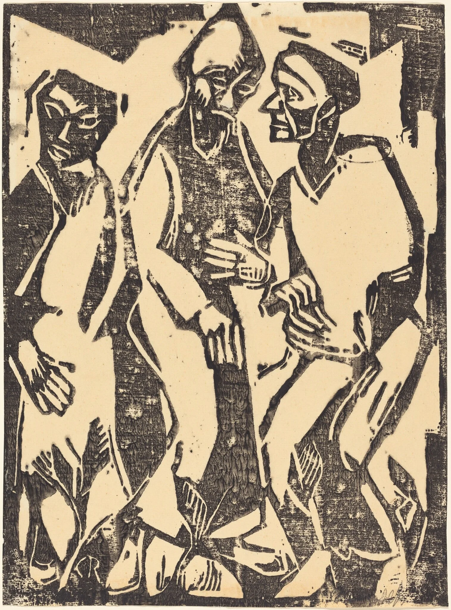 Deliberation (Beratung), by Christian Rohlfs, ink, 1913