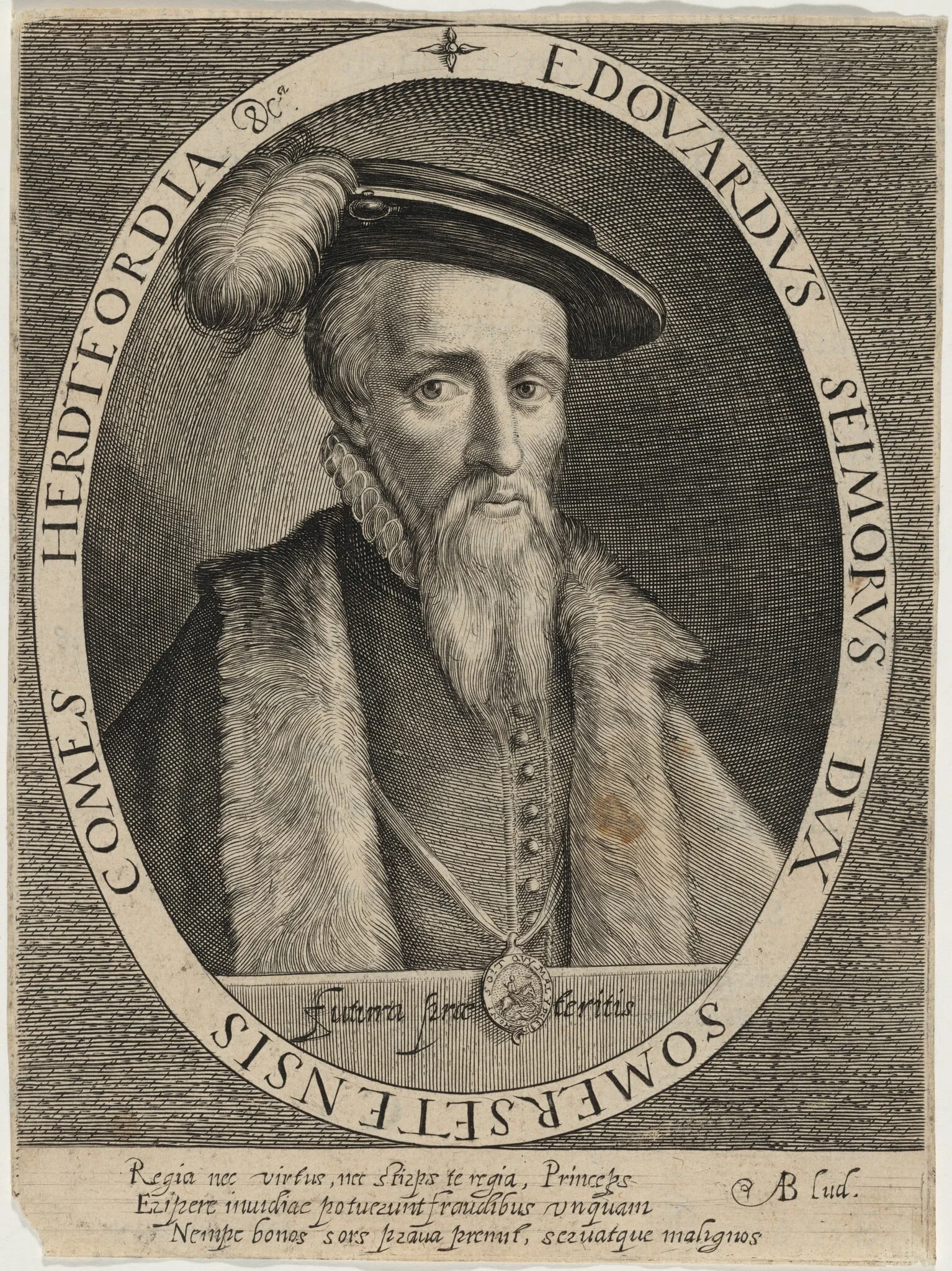 Edward Seymour, First Duke of Somerset, by Magdalena van de Passe, ink, 1620