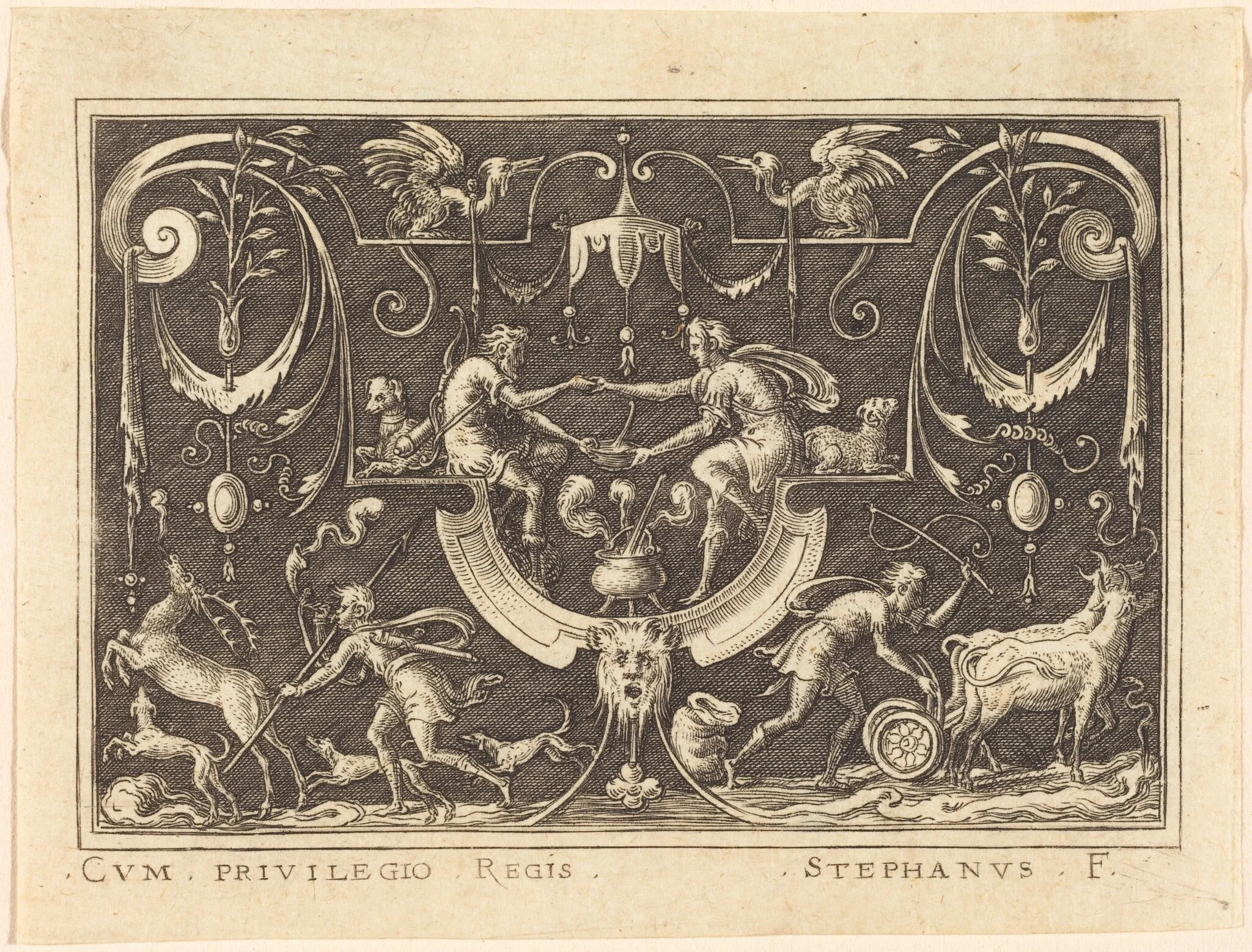 Essau Selling his Birthright, by Etienne Delaune, ink, 1551