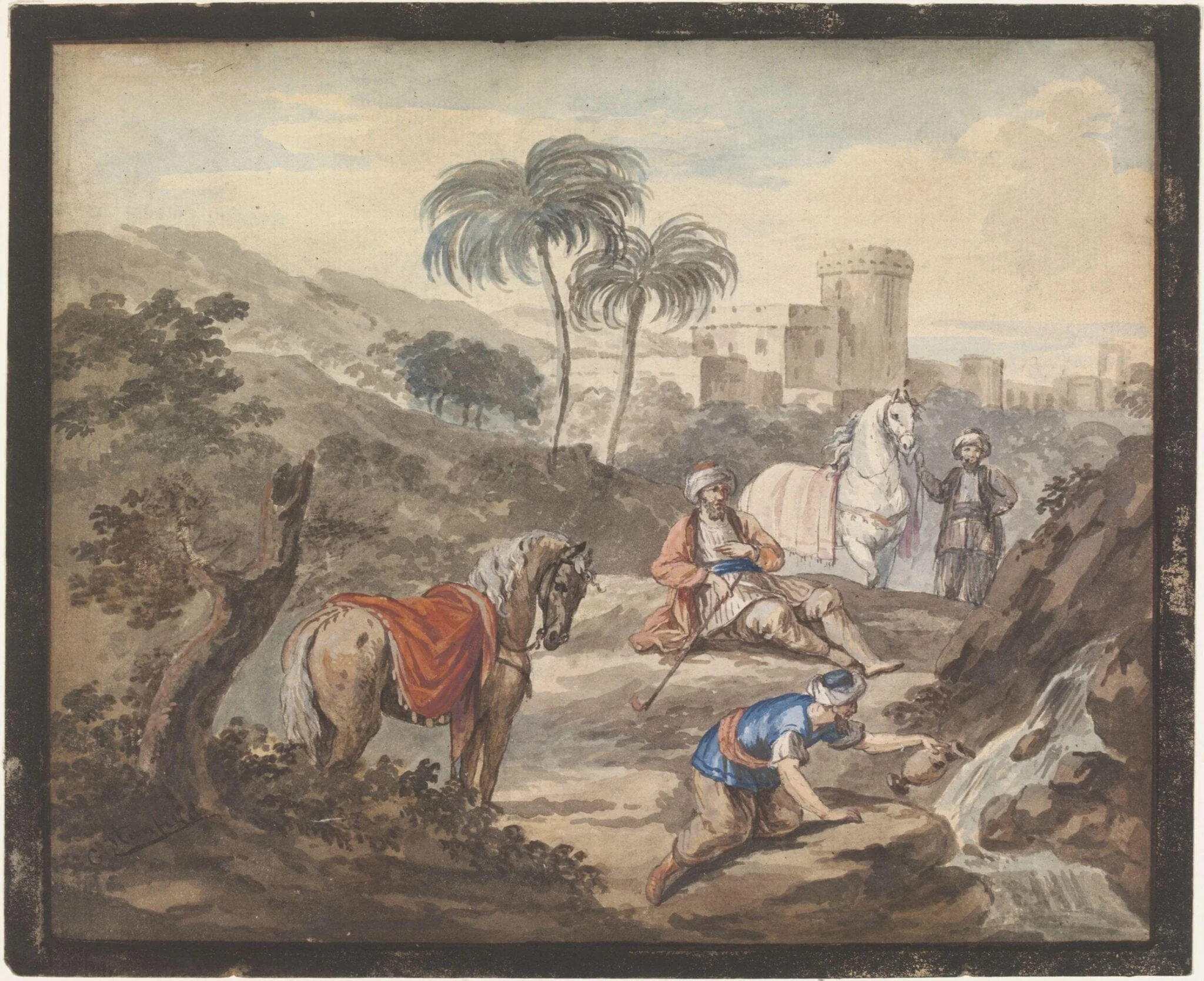 A Caravan halting and refreshing itself