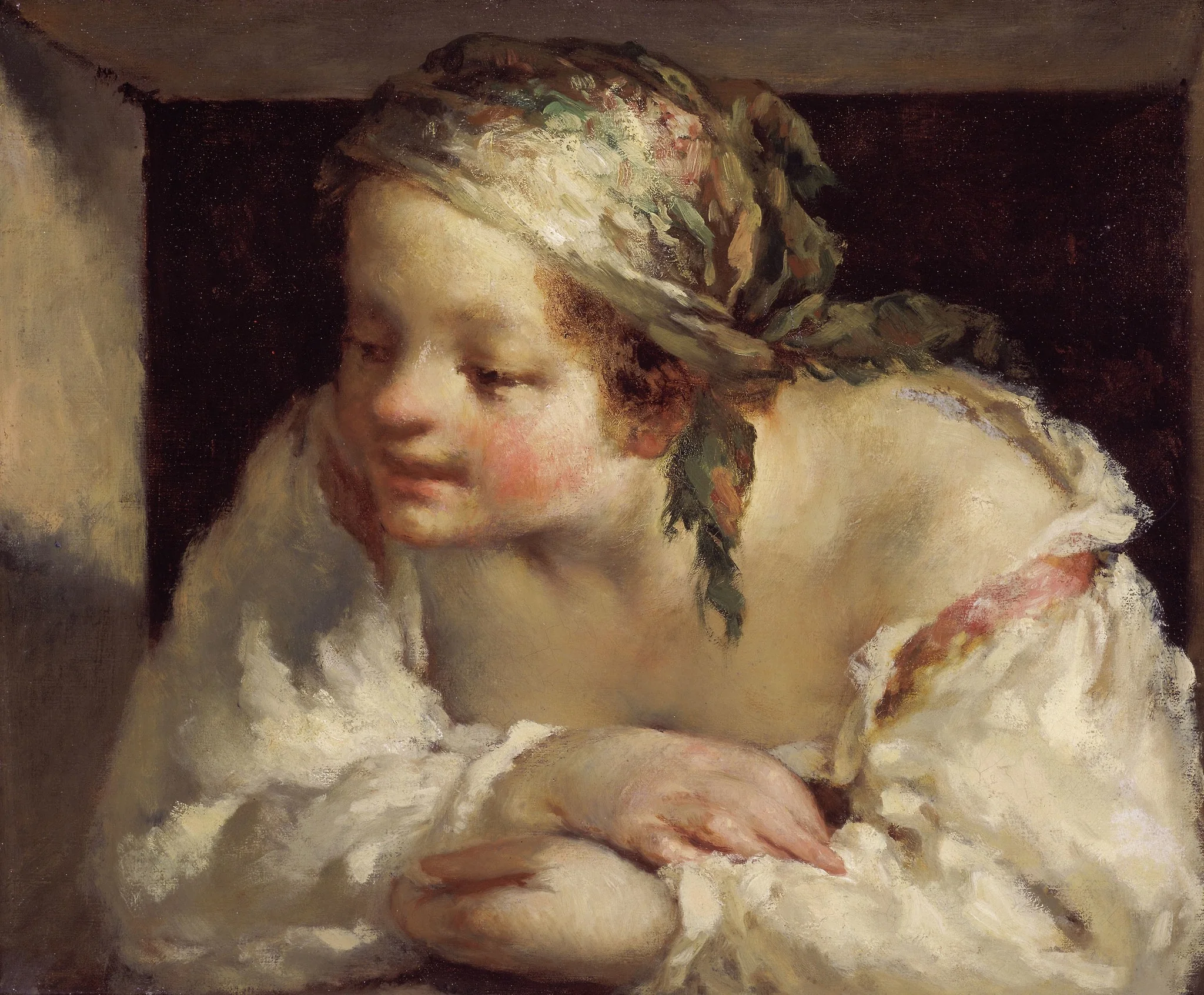 Young Woman, by Jean François Millet, oil, 1844