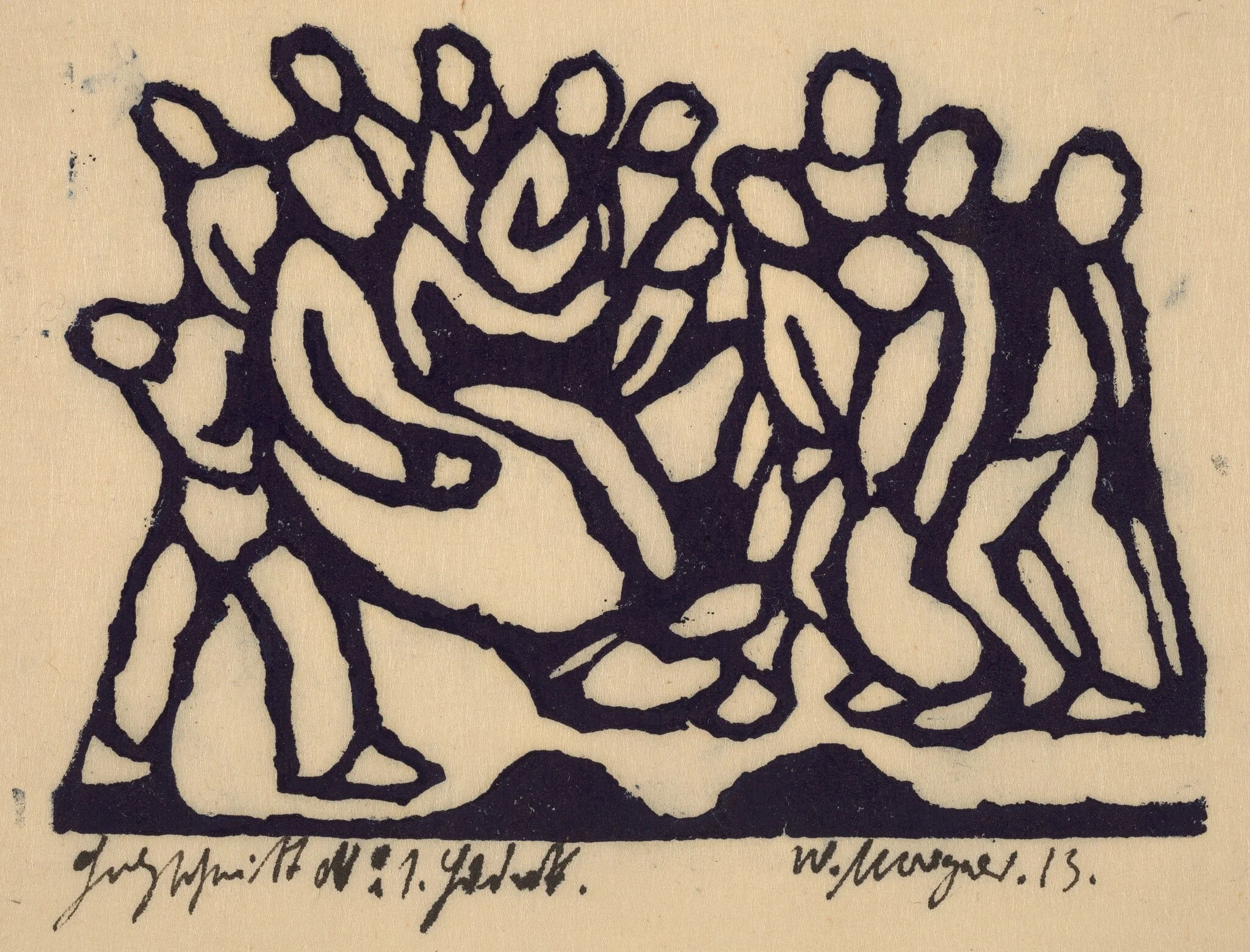 Christ before the High Council, by Wilhelm Morgner, 1913