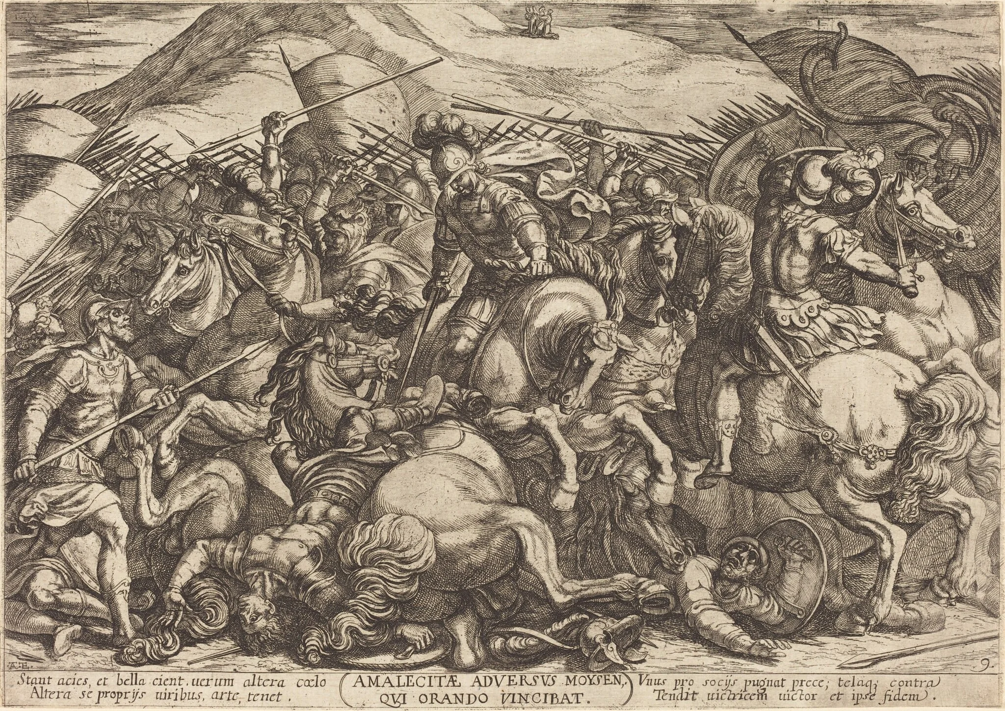 The Defeat of the Amalikits by the Hebrews, by Antonio Tempesta, ink, 1613