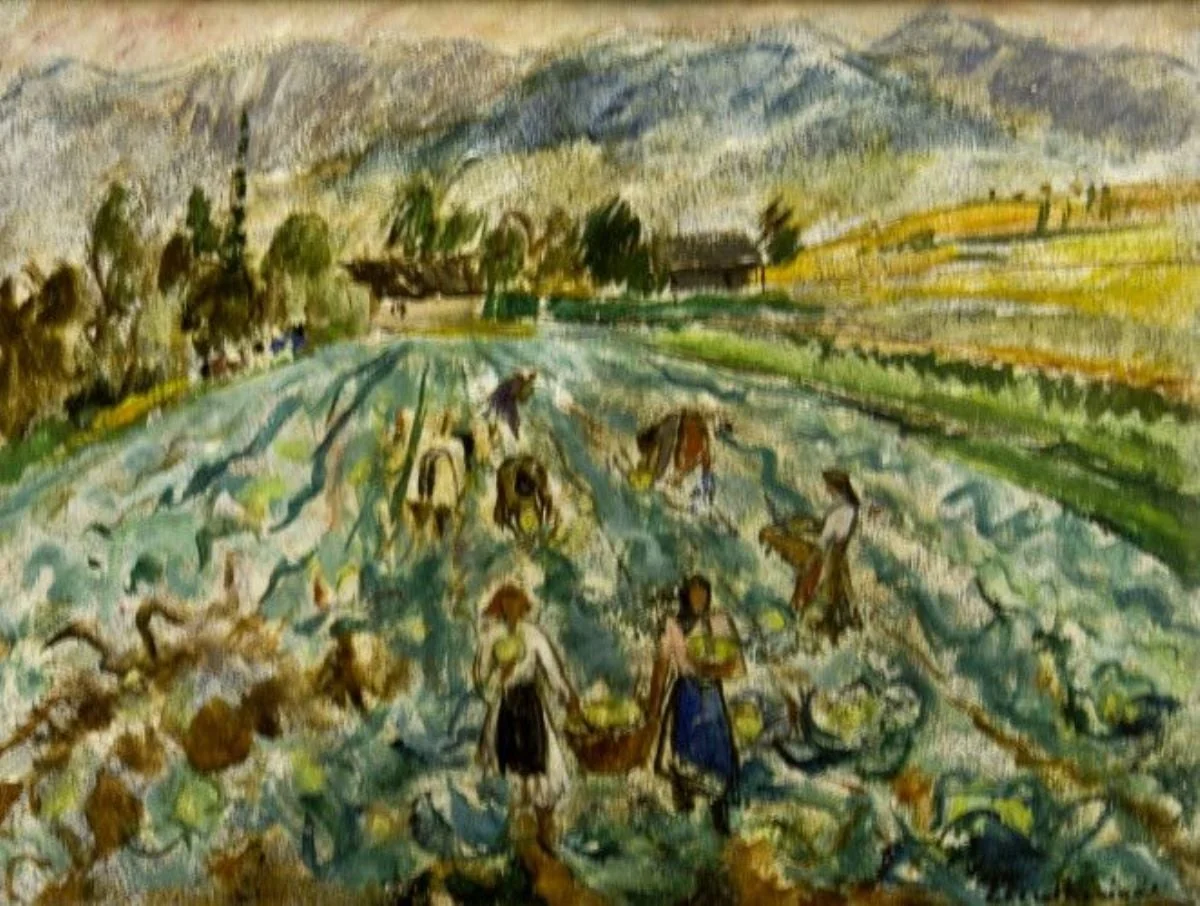 Recoltarea verzei, by Micaela Eleutheriade, unspecified, 1950