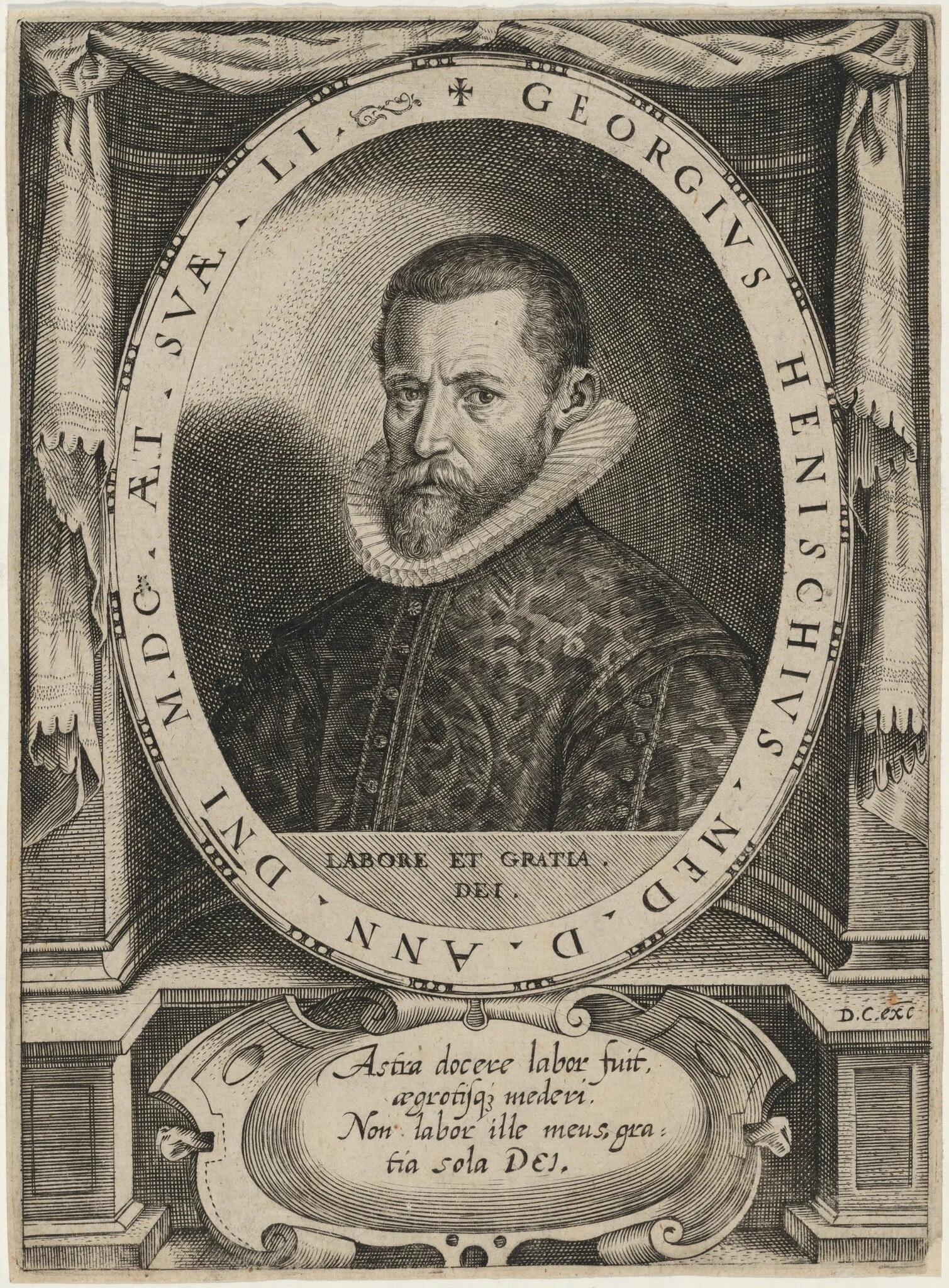 Georgius Henischius, Doctor of Medicine, by Unknown 19th Century, ink, 1850