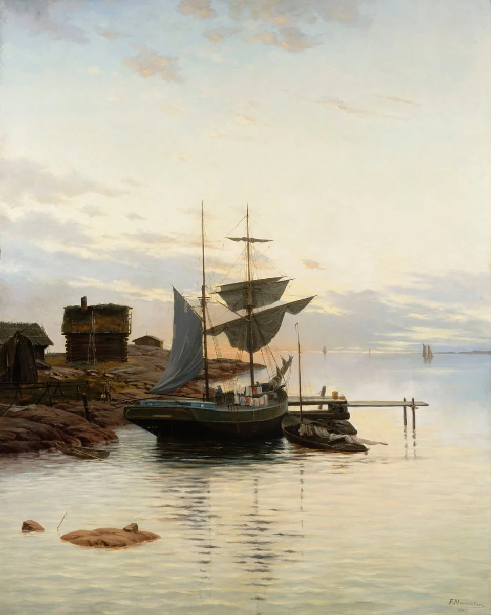 Merimaisema, aihe Hirvisalosta, by Frans Maexmontan, unspecified