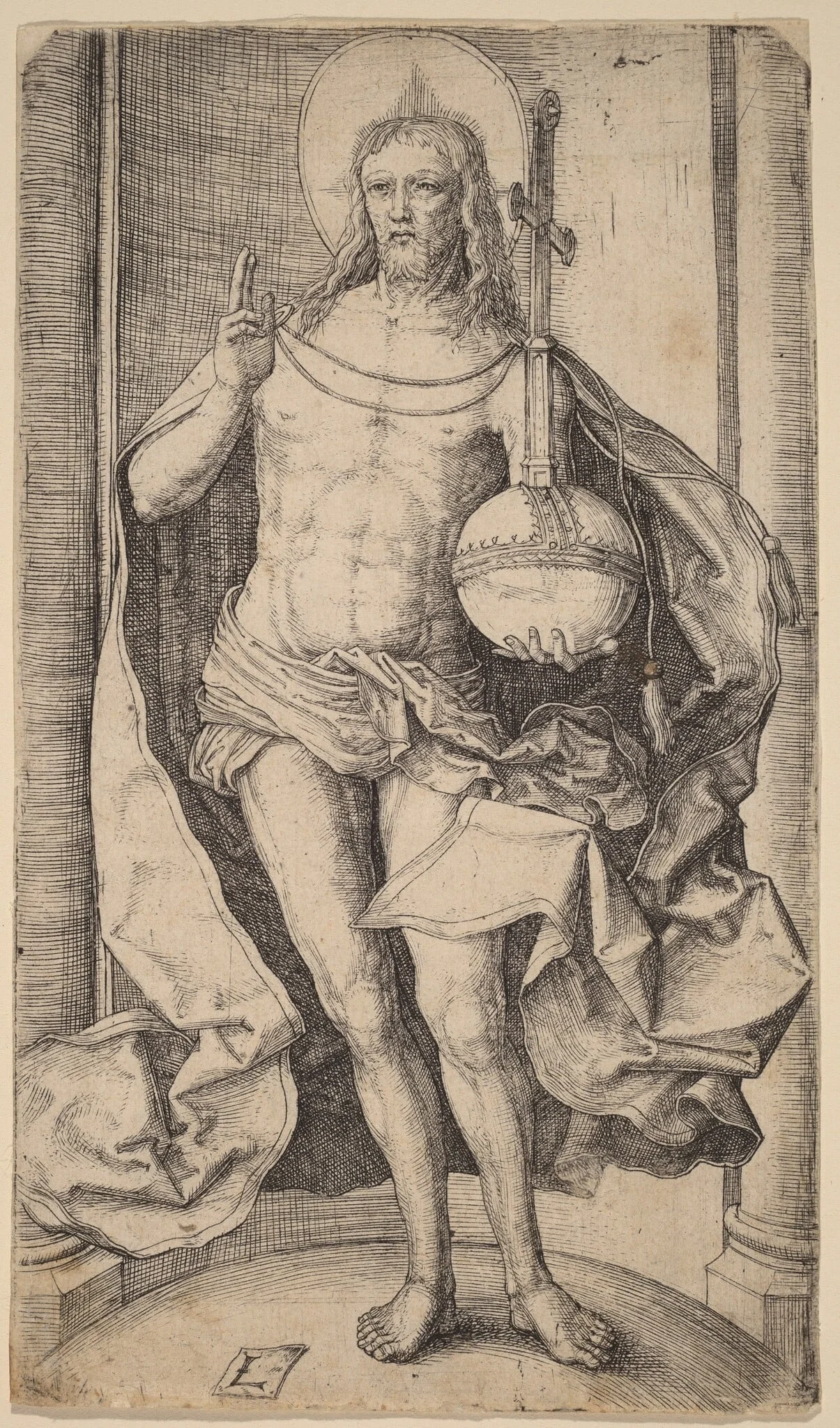 The Savior Standing with the Globe and Cross in His Left Hand