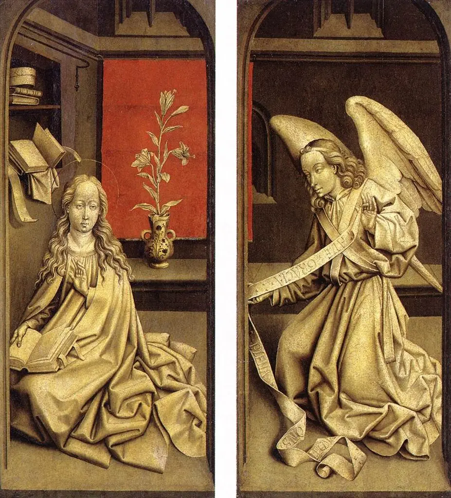 Bladelin Triptych Annunciation (exterior, closed)