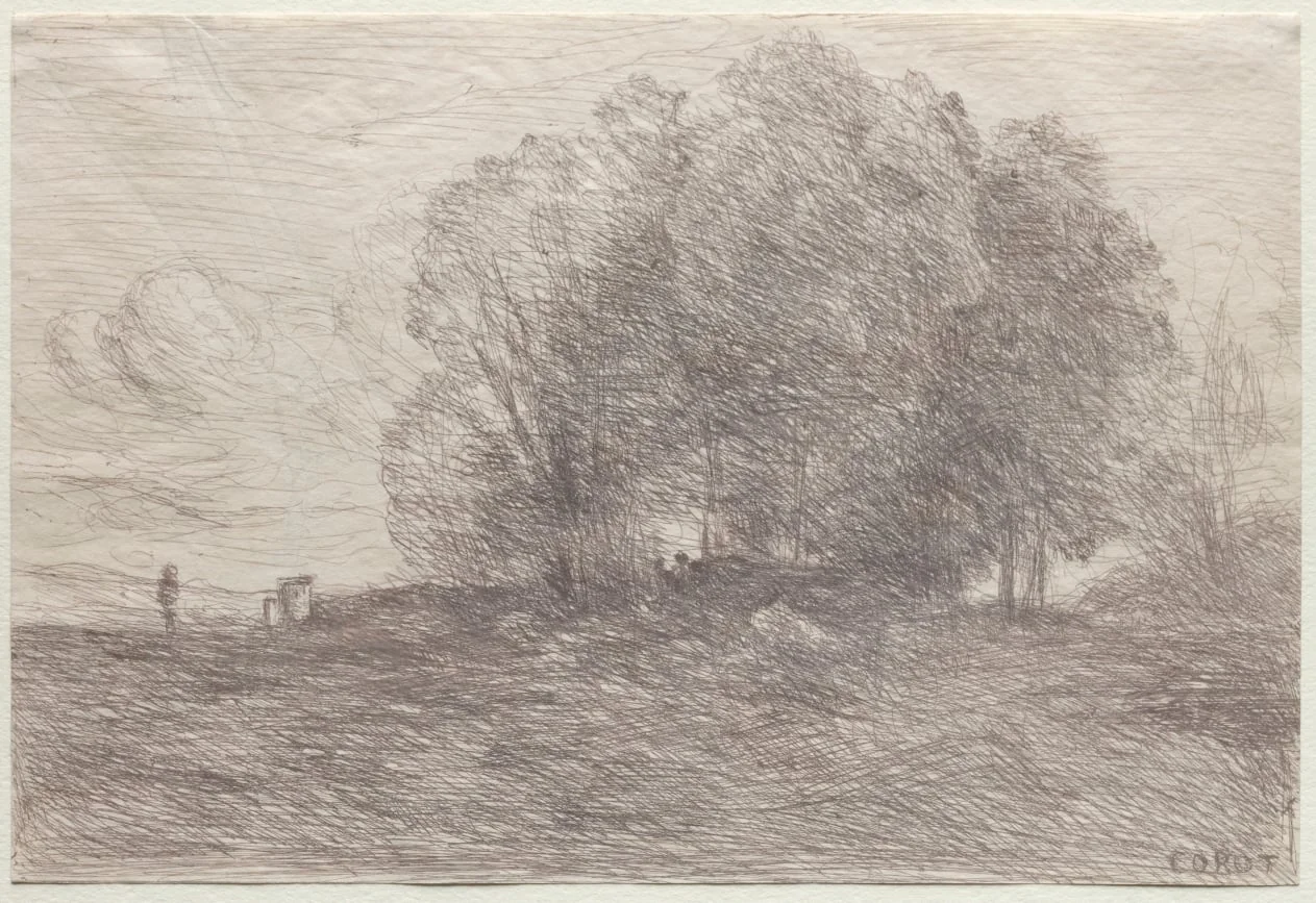 Group of Trees, by Jean Baptiste Camille Corot, 1858