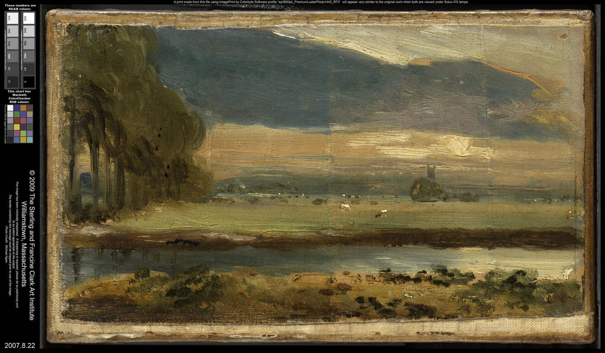 Dedham Church from Flatford, by John Constable, oil, 1810