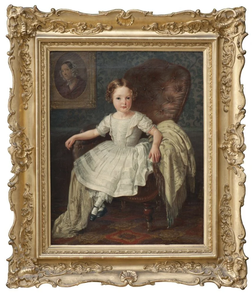 Hilda Amalia Brusewitz (f. 1853), by Gustaf Brusewitz, oil, 1854