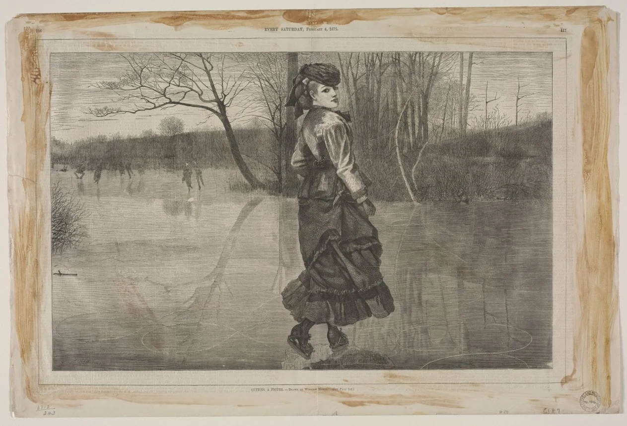 Cutting a Figure, by Winslow Homer, 1871