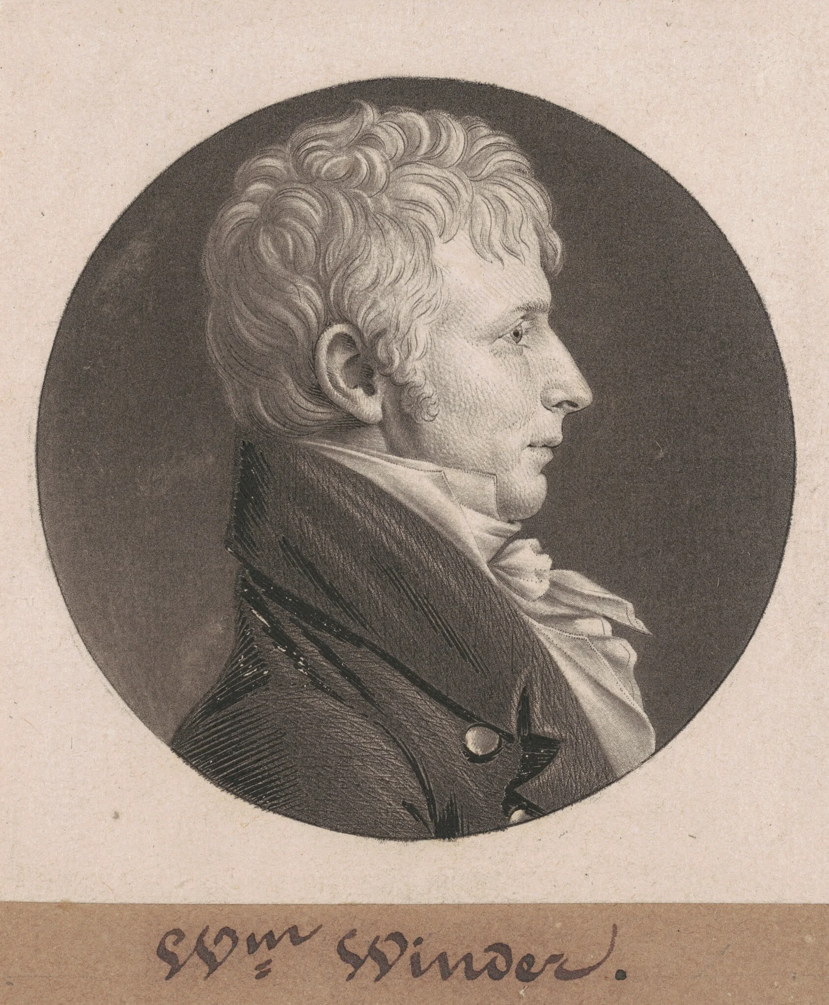 William Henry Winder, by Charles Balthazar Julien Févret de Saint-Mémin, ink, 1804