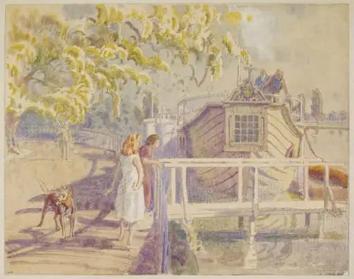 College Barges on the Isis, Oxford
