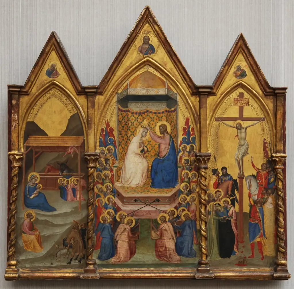 Triptych: the Nativity, the Coronation of the Virgin, and the Crucifixion