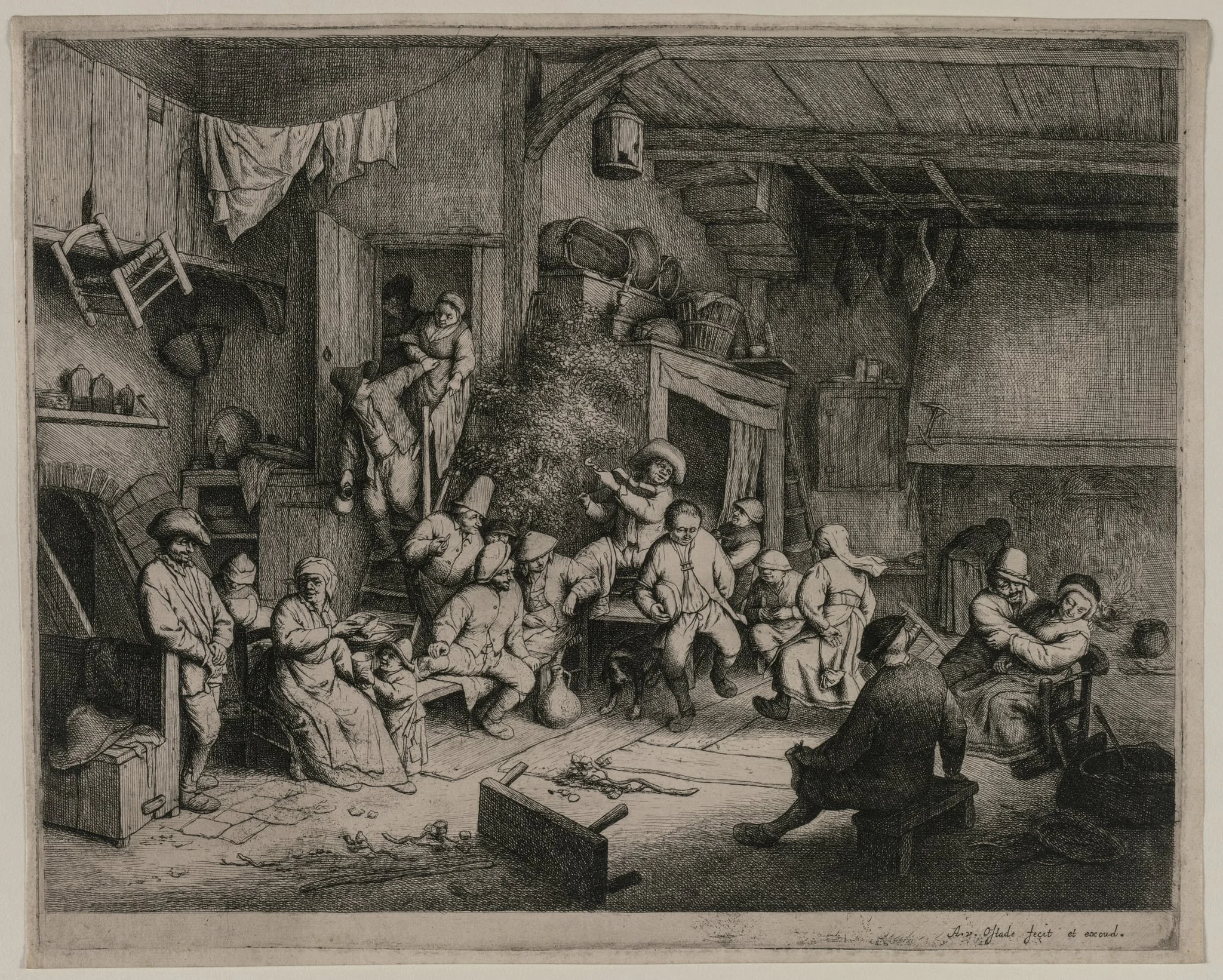 The Dance in the Inn, by Adriaen van Ostade, 1652