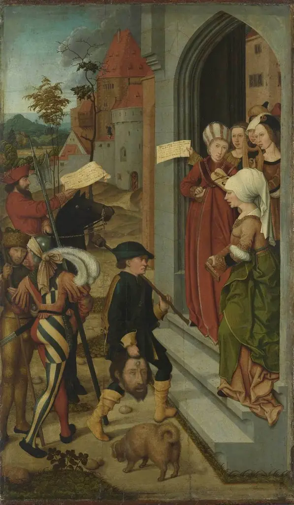 The returning of David with the head Goliath