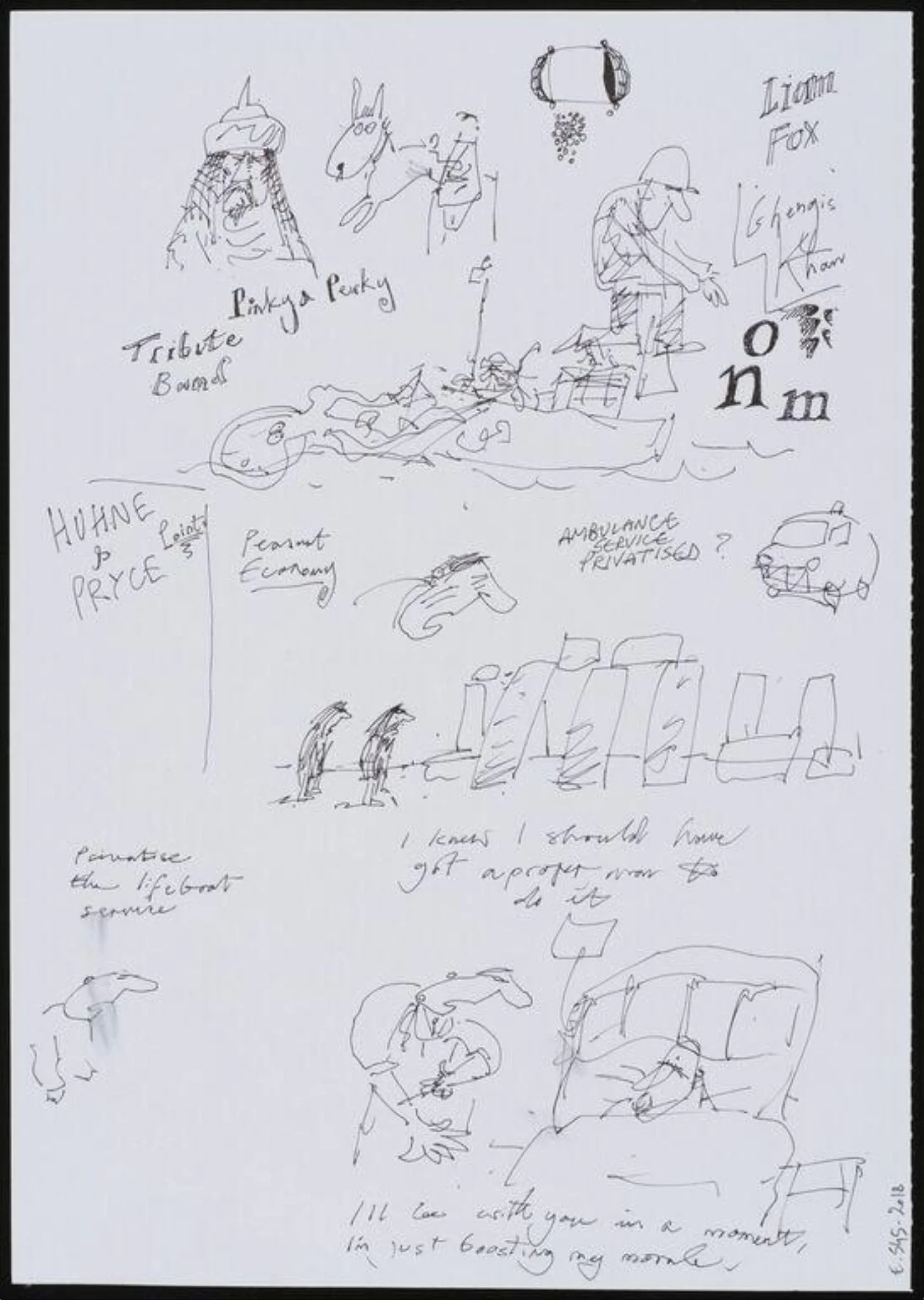 Artist's sketchbook page, by John Longstaff, 1994