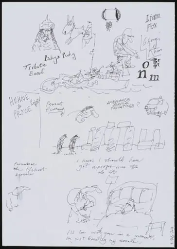 Artist's sketchbook page