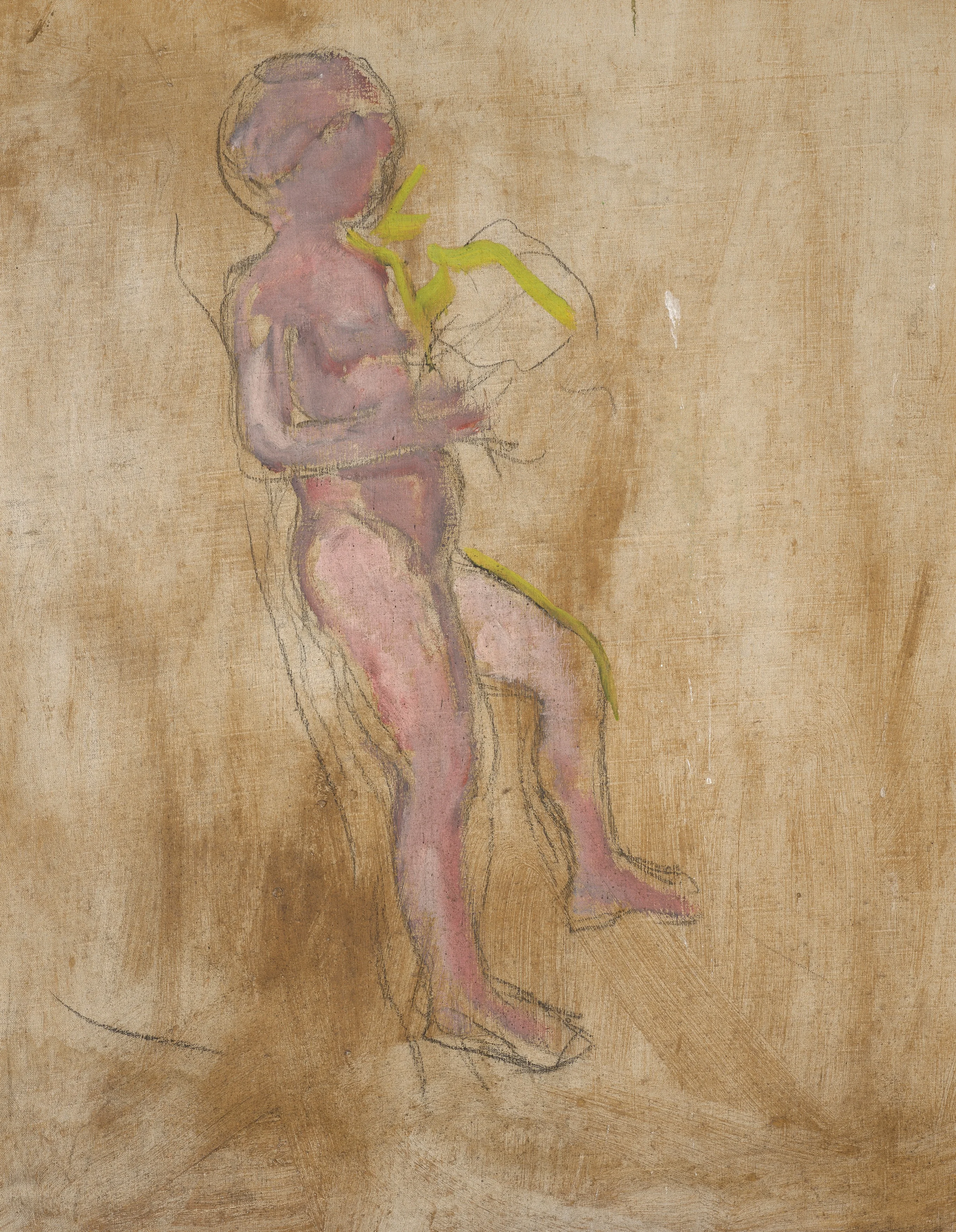 Alma Mater: Fragment with Playing Child, by Edvard Munch, charcoal, 1910
